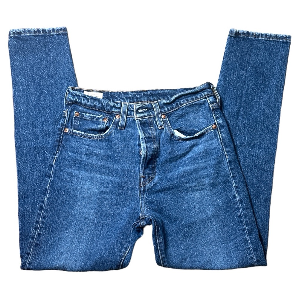 Levi’s 501 Jeans Womens 27x30 Slim Fit Premium Big E Tab Denim Stretch